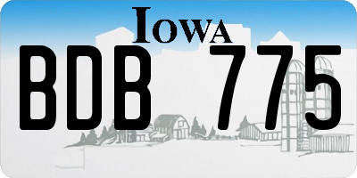 IA license plate BDB775