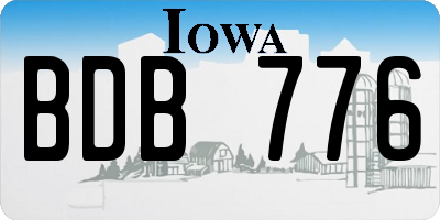 IA license plate BDB776