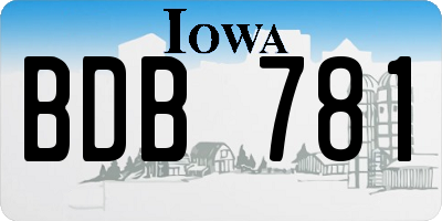IA license plate BDB781