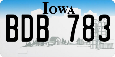 IA license plate BDB783
