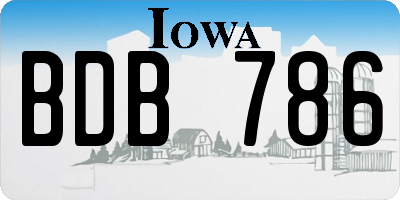 IA license plate BDB786