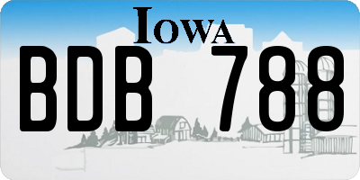 IA license plate BDB788