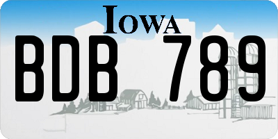 IA license plate BDB789
