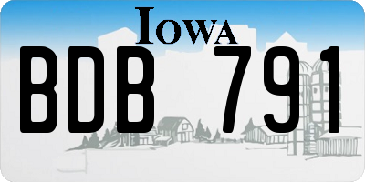 IA license plate BDB791