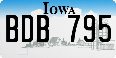 IA license plate BDB795