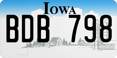 IA license plate BDB798