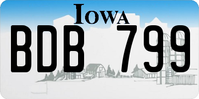 IA license plate BDB799