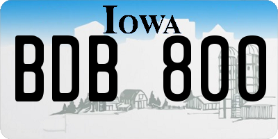 IA license plate BDB800