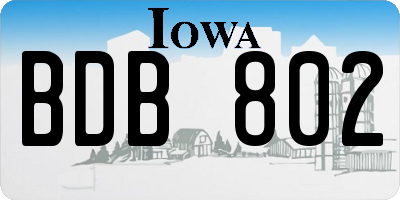 IA license plate BDB802