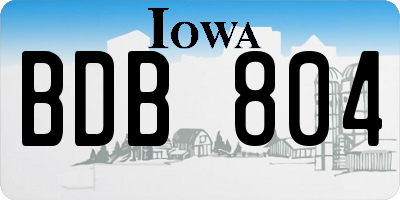 IA license plate BDB804