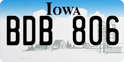 IA license plate BDB806