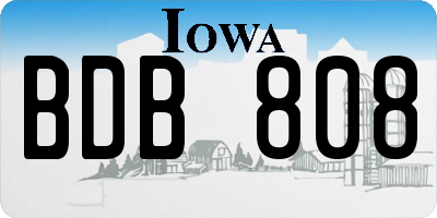 IA license plate BDB808