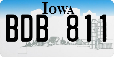 IA license plate BDB811