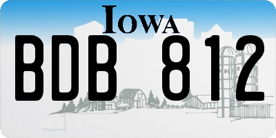 IA license plate BDB812