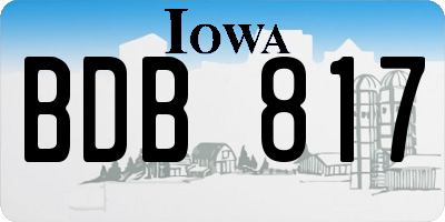 IA license plate BDB817