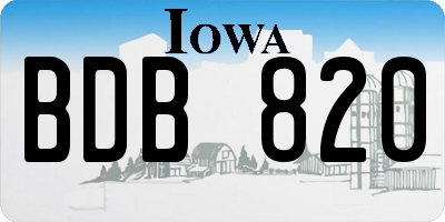 IA license plate BDB820