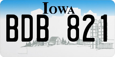 IA license plate BDB821