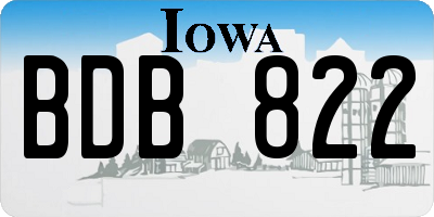 IA license plate BDB822