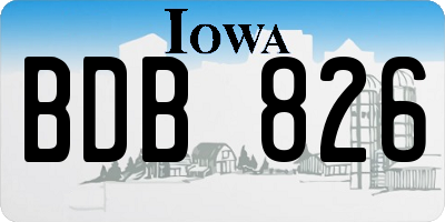 IA license plate BDB826
