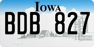 IA license plate BDB827