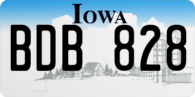 IA license plate BDB828
