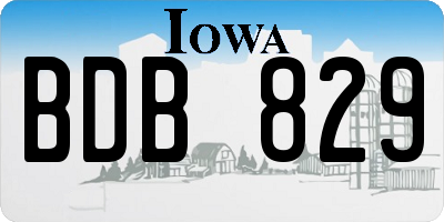 IA license plate BDB829