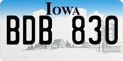 IA license plate BDB830