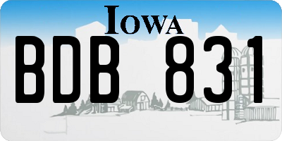 IA license plate BDB831
