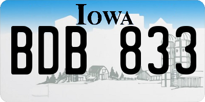 IA license plate BDB833