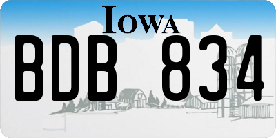 IA license plate BDB834
