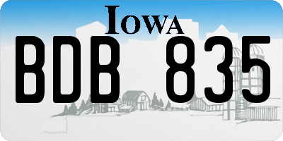 IA license plate BDB835