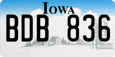 IA license plate BDB836