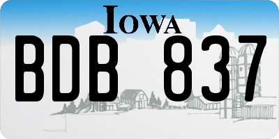 IA license plate BDB837