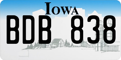 IA license plate BDB838