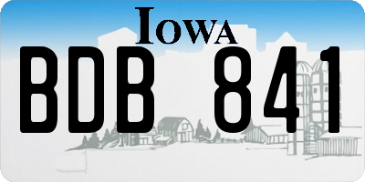 IA license plate BDB841