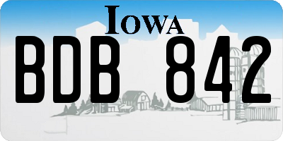 IA license plate BDB842