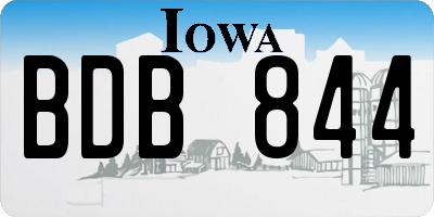 IA license plate BDB844