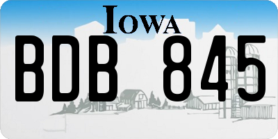 IA license plate BDB845