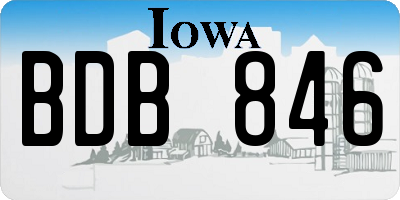 IA license plate BDB846