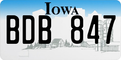IA license plate BDB847