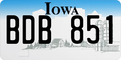 IA license plate BDB851