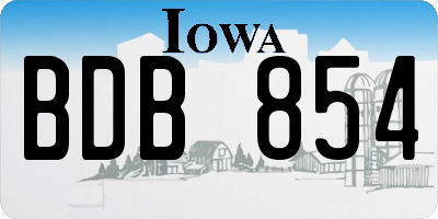 IA license plate BDB854