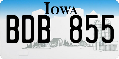 IA license plate BDB855