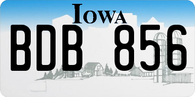 IA license plate BDB856