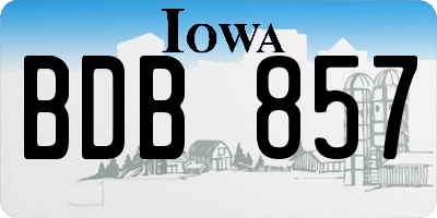 IA license plate BDB857