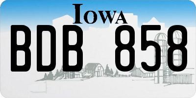 IA license plate BDB858