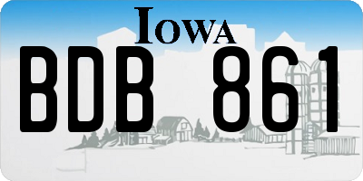 IA license plate BDB861
