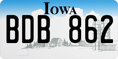 IA license plate BDB862