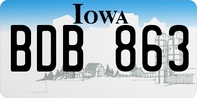 IA license plate BDB863