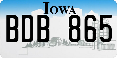 IA license plate BDB865